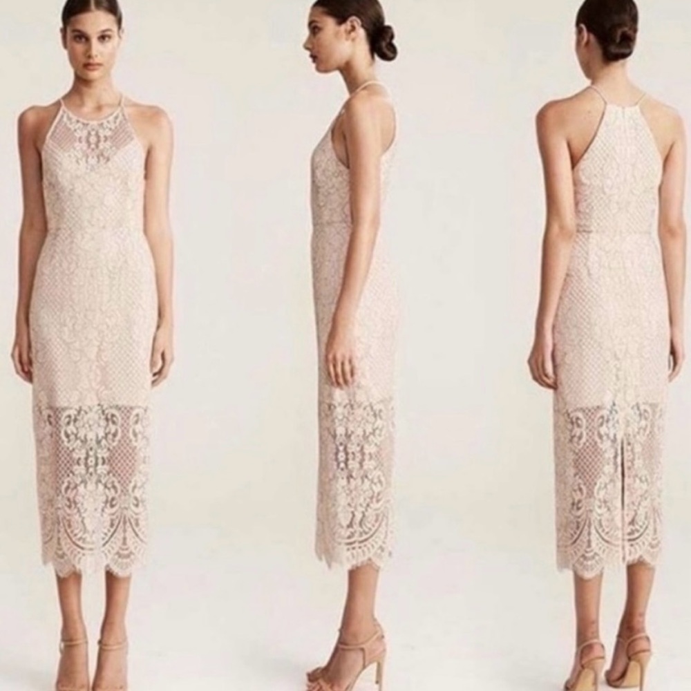 Shona Joy Cream Lace Dress